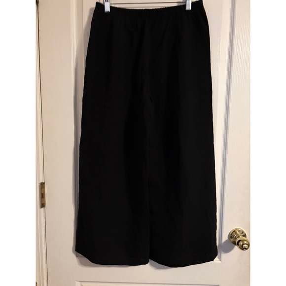 Habitat Pants - Habitat Clothes to Live In Black Wide Leg Crop Pants Womens Small Basic Casual